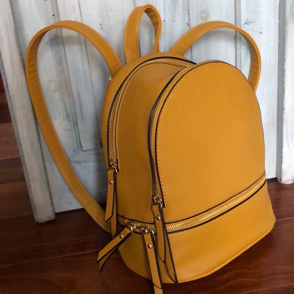 Mustard Yellow Mini Backpack - Women Bags